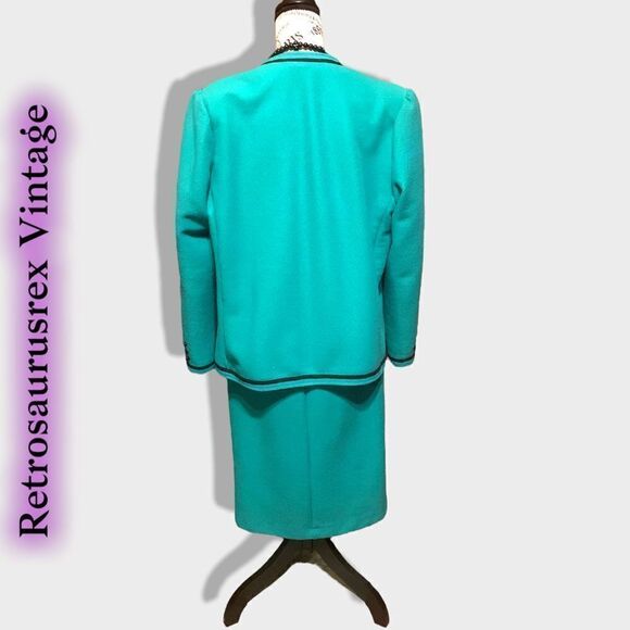 Vintage Funky Two Piece Green Power Suit Skirt Set, Large - Picture 3 of 7